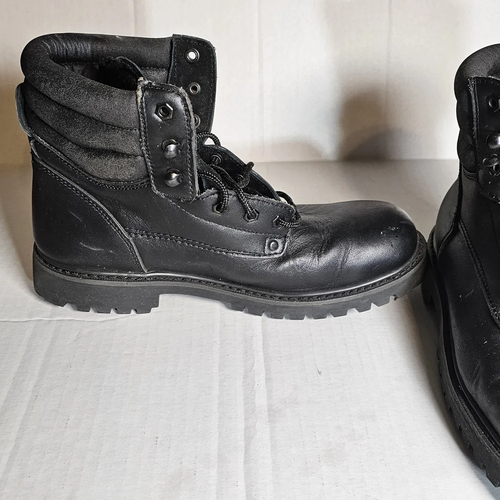 Sears Vintage Oil Resistance Black Men's 11D. Leather Boots. Lace Up. - Picture 5 of 7